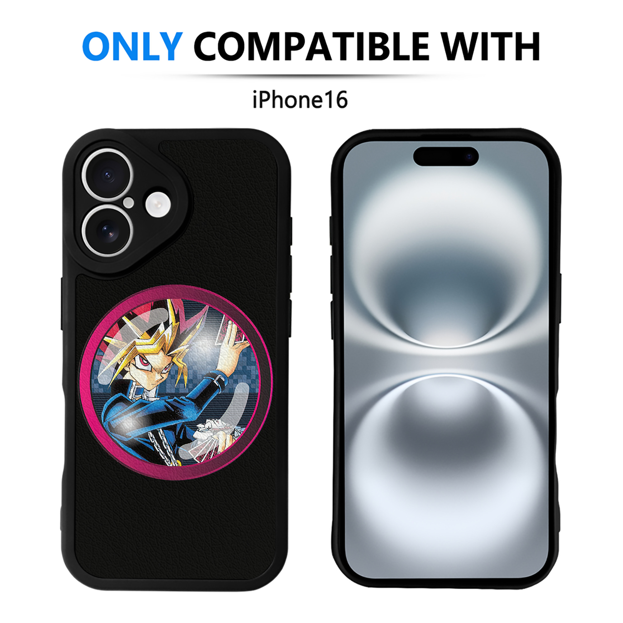 遊☆戯☆王 Yu-Gi-Oh! 【iPhone 16シリーズ対応】シリコンスマホケース（レザー調） 材質：シリコン